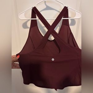LULULEMON Size 8 Call It a Tie Tank Garnet Red Crop Tie Front Top Yoga
